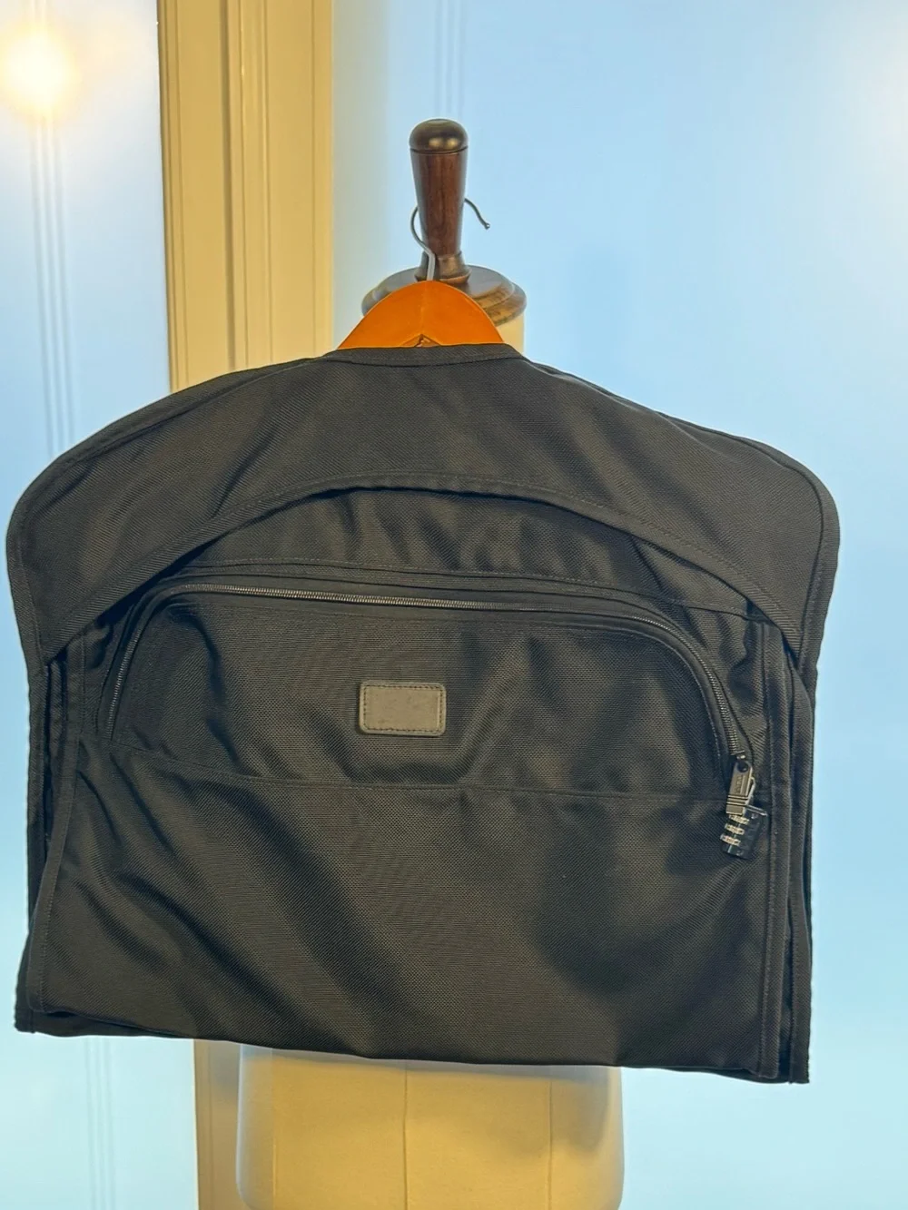 TUMI Black Ballistic Nylon Garment Bag Travel Suit Carrier Foldable Locking